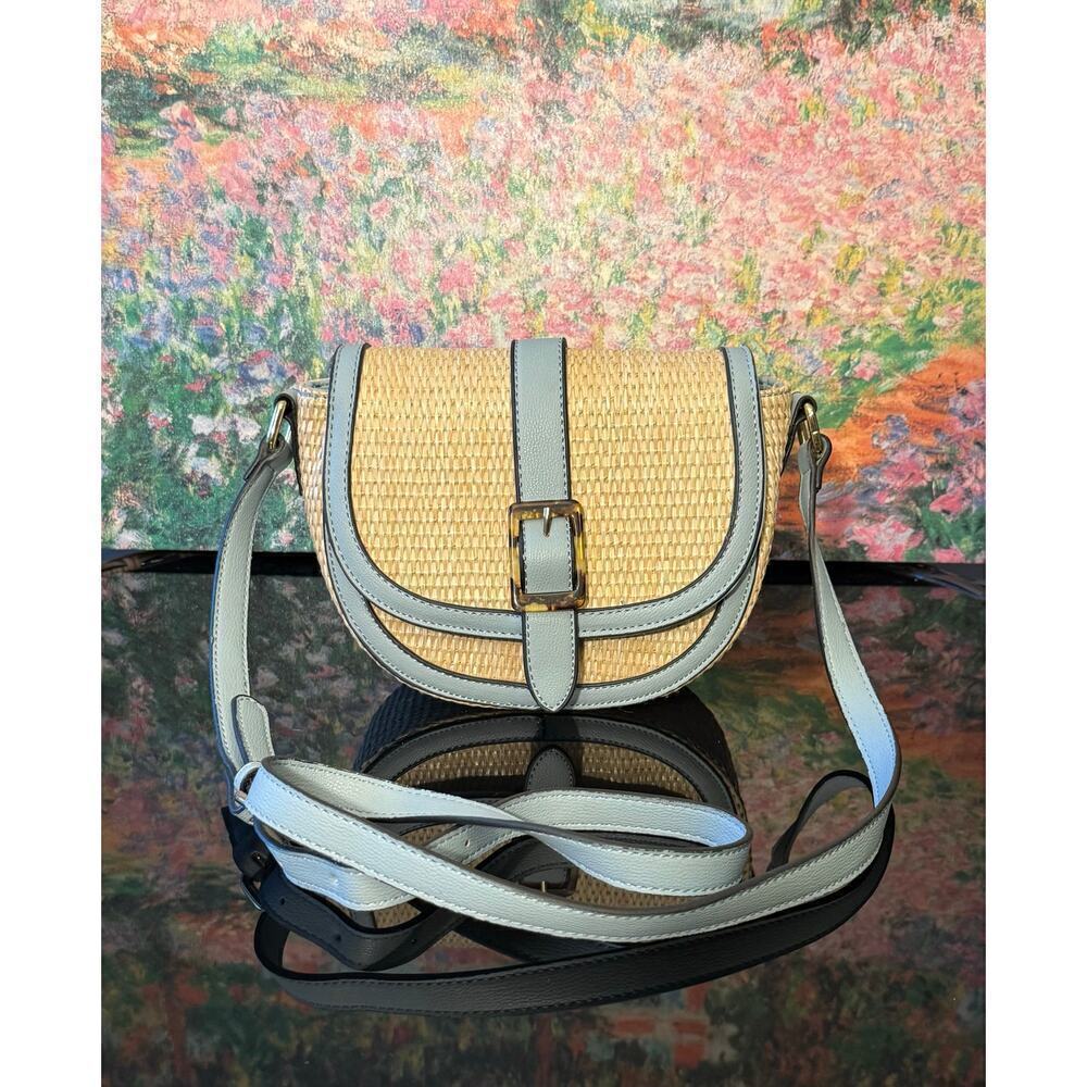 EUC Izzy & Ali Straw/Vegan Leather Crossbody or Shoulder Bag